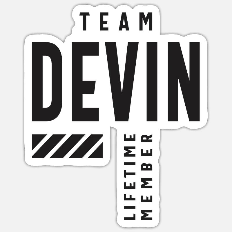 Team Devin Lebenslanges Mitglied Devin Name Sticker Größe S (10 x 10 cm)