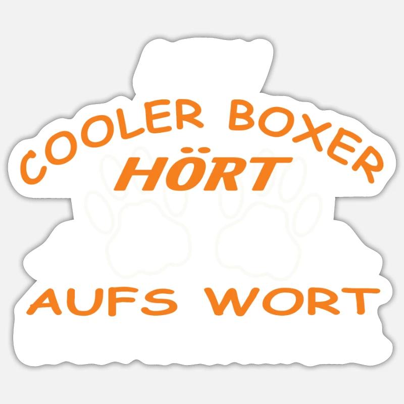 Hund Boxer Hundebesitzer Geschenkidee - Sticker Größe S (10 x 10 cm) - Mattweiß