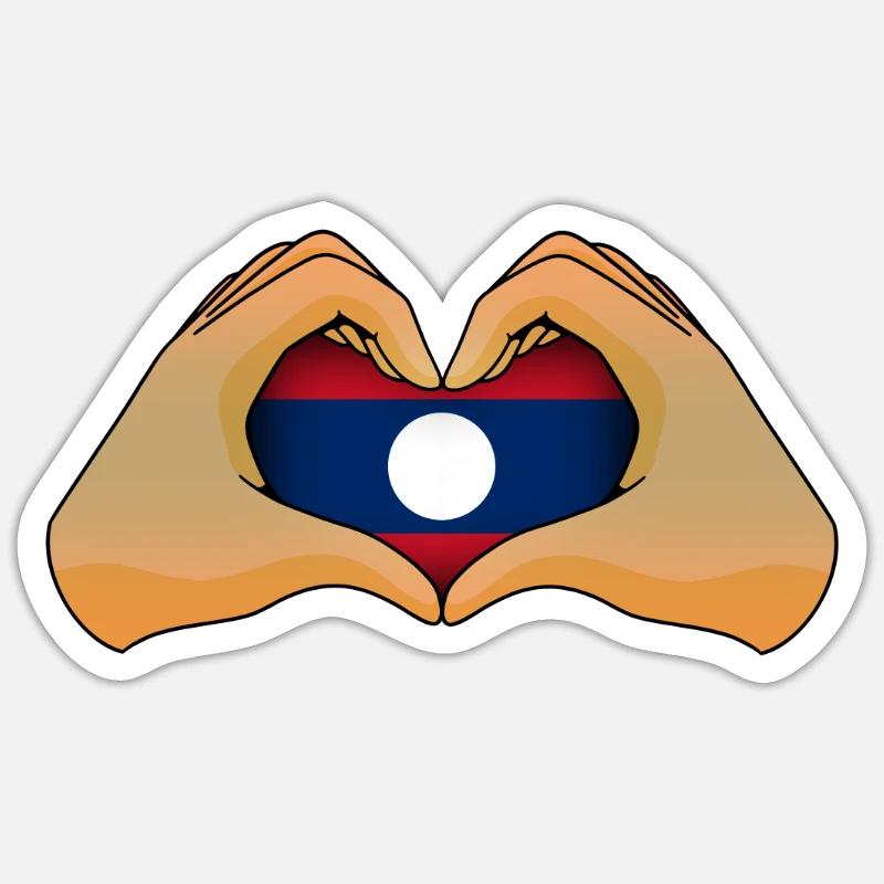 Laos - Sticker taille S (10 x 10 cm) - blanc mat