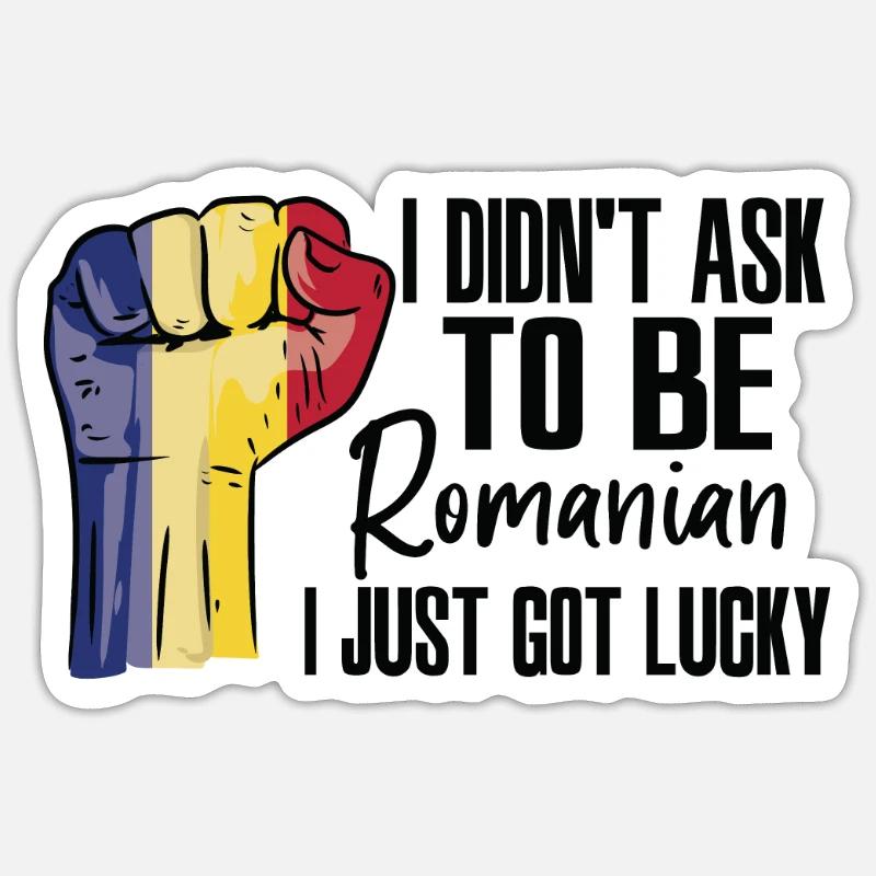 Fierté roumaine Drapeau roumain cultivé - Sticker taille S (10 x 10 cm) - blanc mat