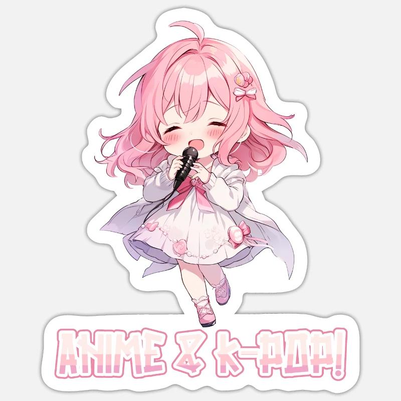 Anime et K-pop Musique pop coréenne Kpop - Sticker taille S (10 x 10 cm) - blanc mat
