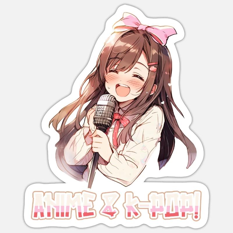 Anime et K-Pop Musique pop coréenne Kpop - Sticker taille S (10 x 10 cm) - blanc mat