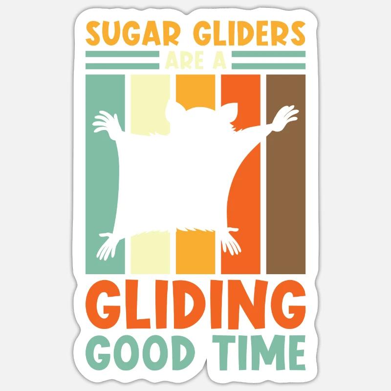 Sugar Glider Dicton - Sticker taille S (10 x 10 cm) - blanc mat