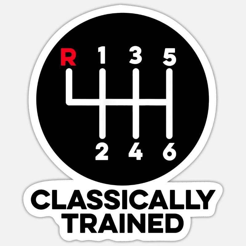 Manuel des voitures classiques de formation classique - Sticker taille S (10 x 10 cm) - blanc mat