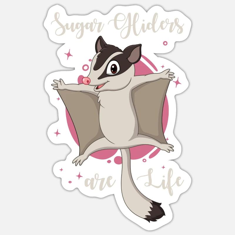 Sugar Glider Dicton - Sticker taille S (10 x 10 cm) - blanc mat