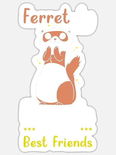 Frettchen Geschenk für Frettchen Besitzer - Sticker Größe S (10 x 10 cm) - Mattweiß
