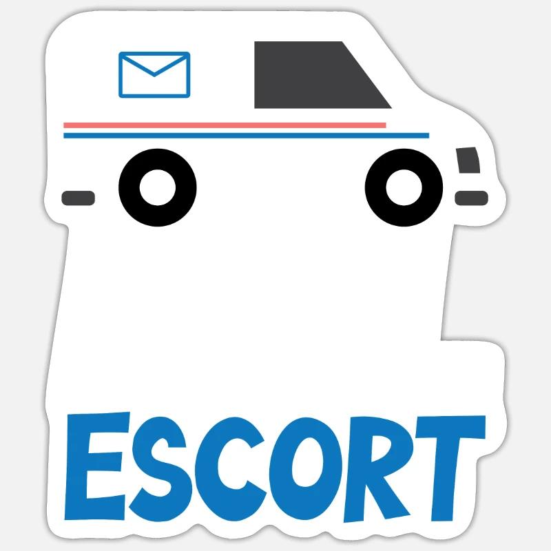 Mail Escort Postdienst Postbote Postfrau Sticker Größe S (10 x 10 cm)