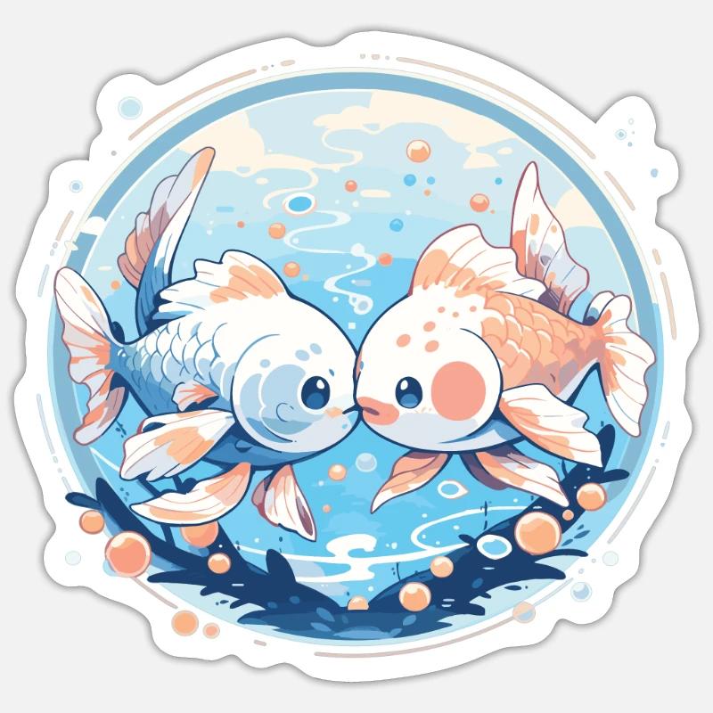 Goldfish - Sticker size S (10 x 10 cm) - white matte