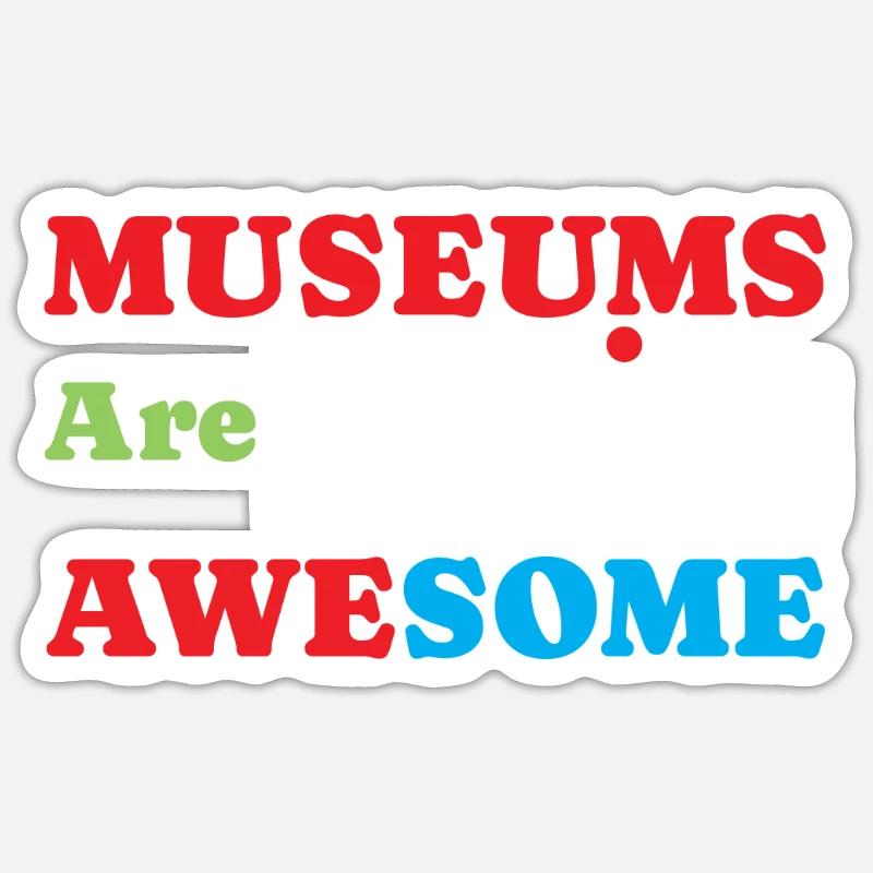 Les musées sont géniaux - Sticker taille S (10 x 10 cm) - blanc mat