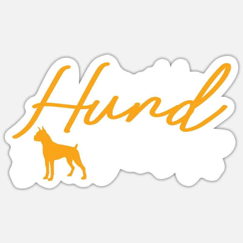 Hund Boxer Hundebesitzer Geschenkidee - Sticker Größe S (10 x 10 cm) - Mattweiß