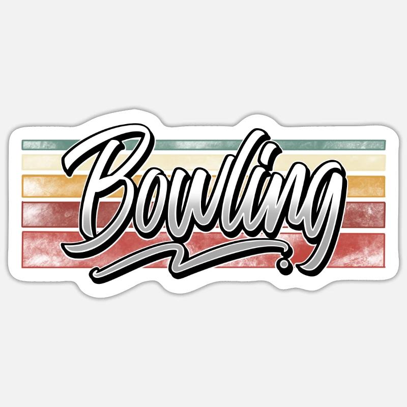Bowling - Sticker taille S (10 x 10 cm) - blanc mat
