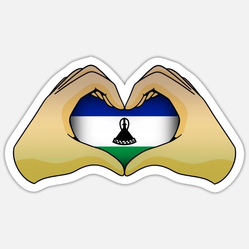 Lesotho - Sticker taille S (10 x 10 cm) - blanc mat