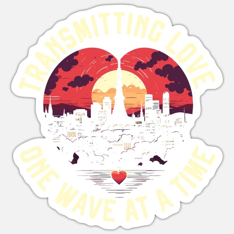 Ham Radio Operator Morse Code Radioactivity Sticker size S (10 x 10 cm)