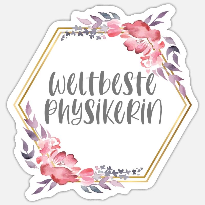 Weltbeste Physikerin Physik Beruf Geschenk - Sticker Größe S (10 x 10 cm) - Mattweiß