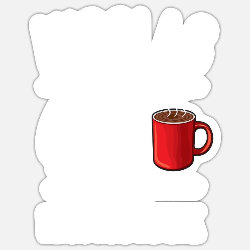 Humour Nicolas comme le café il a un grain - Sticker taille S (10 x 10 cm) - blanc mat