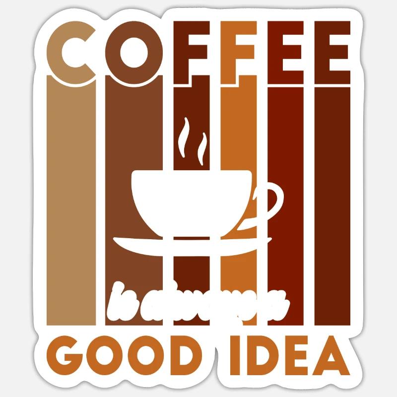 Coffee - Sticker size S (10 x 10 cm) - white matte