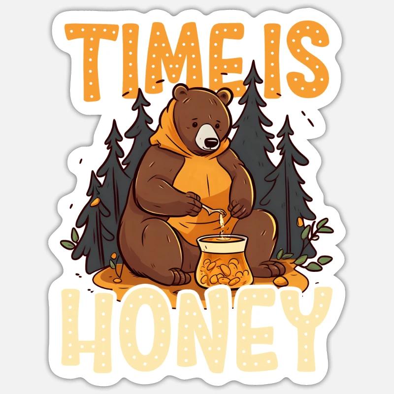 Imkerzeit ist Honig - Sticker Größe S (10 x 10 cm) - Mattweiß