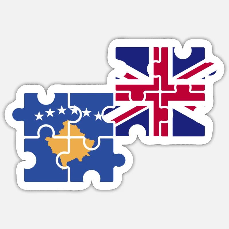Kosovo UK Flag British Kosovar Sticker size S (10 x 10 cm)