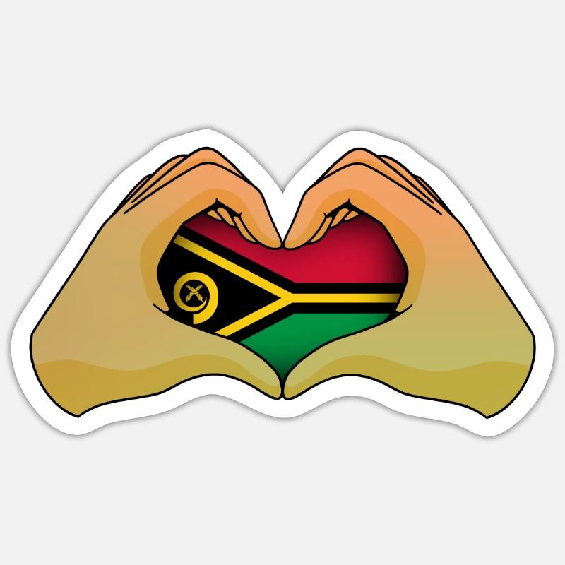 Vanuatu - Sticker taille S (10 x 10 cm) - blanc mat