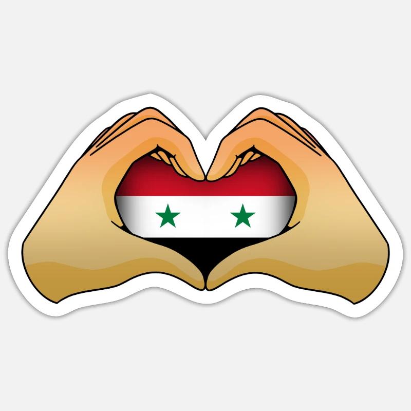 Syrien - Sticker Größe S (10 x 10 cm) - Mattweiß