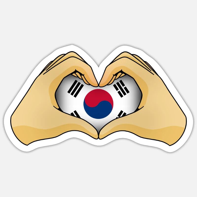 Corée du Sud Sticker taille S (10 x 10 cm)