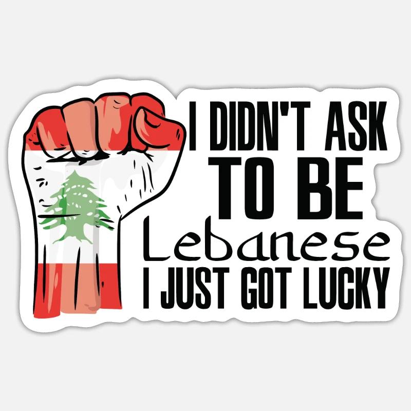 Fierté libanaise Drapeau libanais agrandi - Sticker taille S (10 x 10 cm) - blanc mat