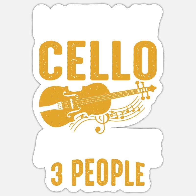 Cello Cellist - Sticker size S (10 x 10 cm) - white matte