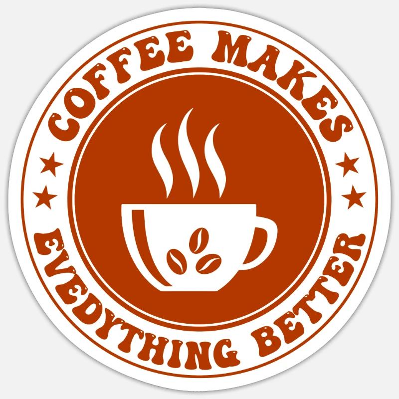 Coffee - Sticker size S (10 x 10 cm) - white matte