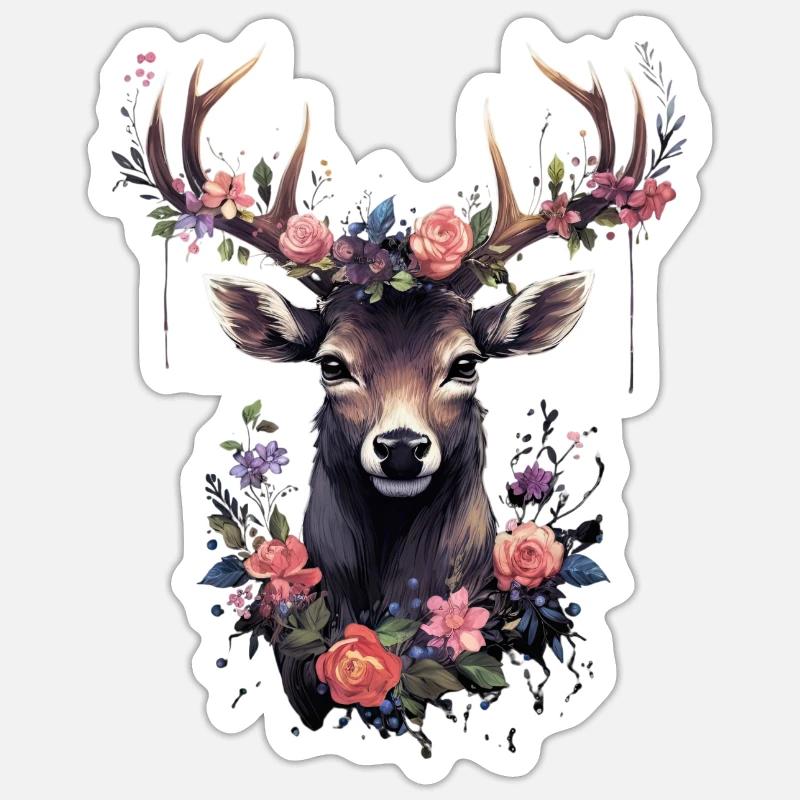 Replacement dirndl deer antlers deer Sticker size S (10 x 10 cm)