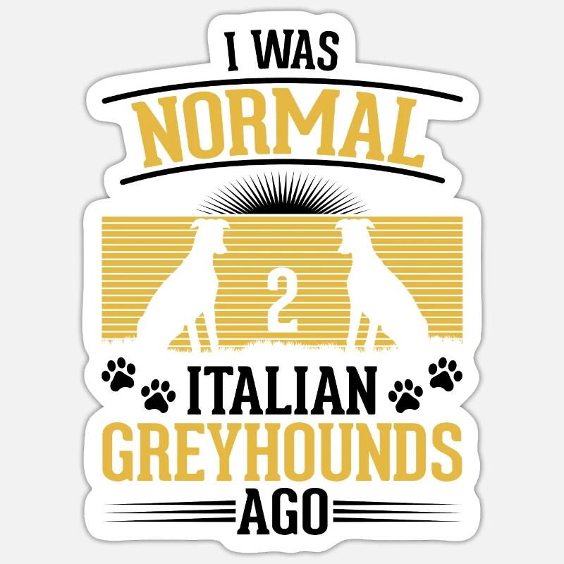 Italienischer Windhund Geschenk - Sticker Größe S (10 x 10 cm) - Mattweiß
