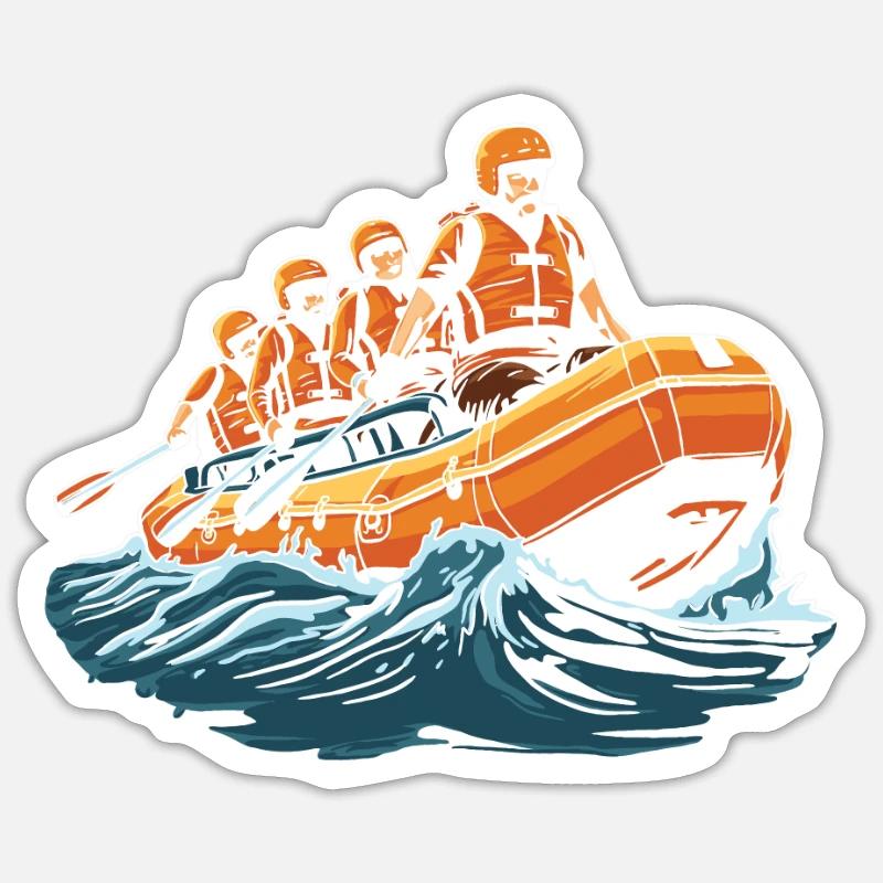 Rafting - Sticker taille S (10 x 10 cm) - blanc mat