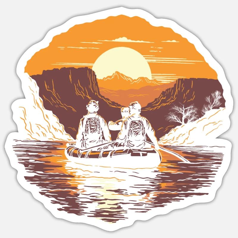 Rafting - Sticker size S (10 x 10 cm) - white matte