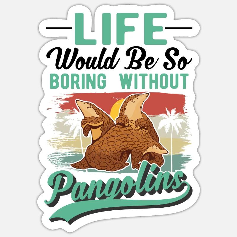 Pangolin Cadeau Pangolin - Sticker taille S (10 x 10 cm) - blanc mat