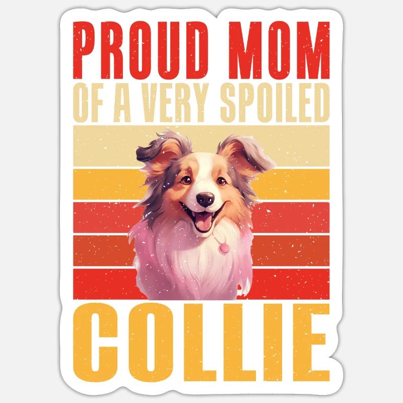 Cadeaux Collie - Sticker taille S (10 x 10 cm) - blanc mat