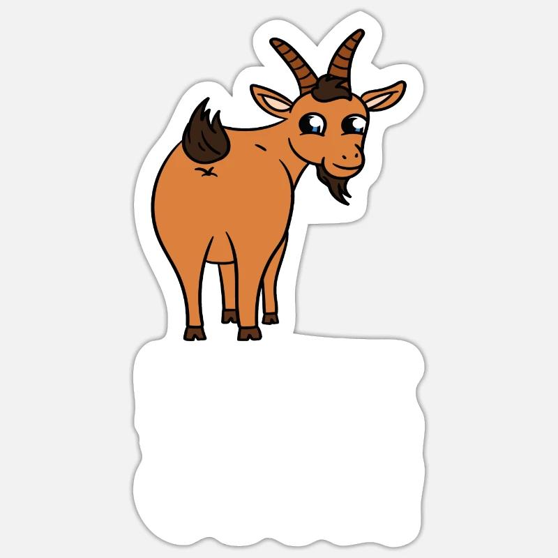 Ma chèvre pense que je suis cool - Sticker taille S (10 x 10 cm) - blanc mat