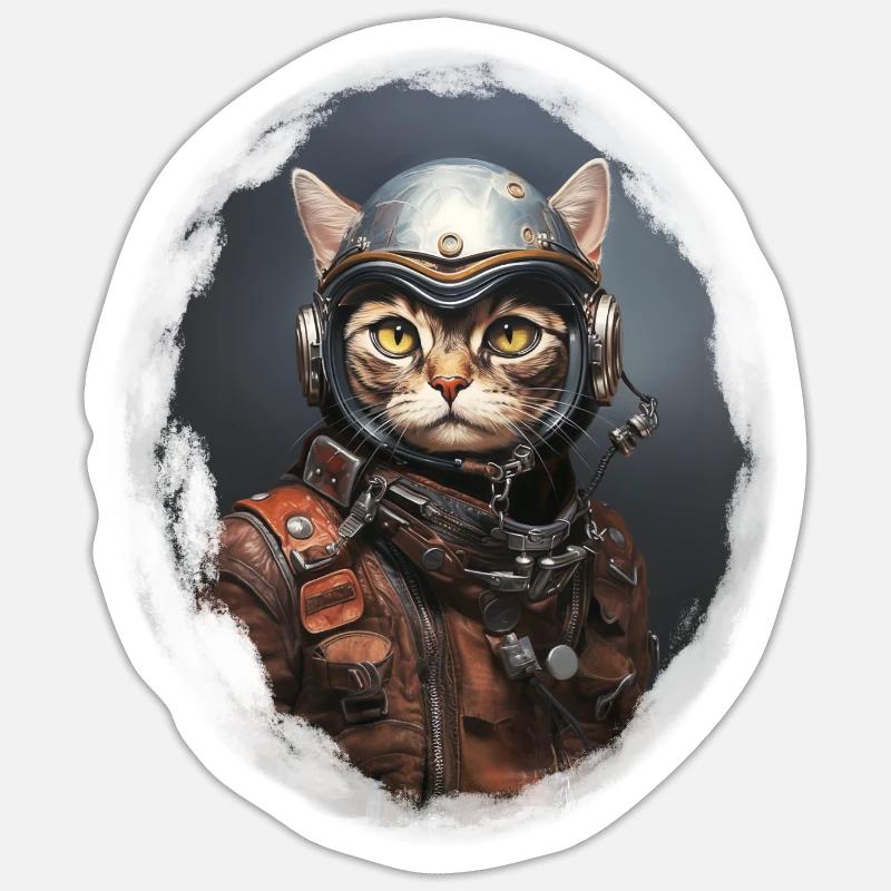 Chat cool. Le chat en vous. Sticker taille S (10 x 10 cm)