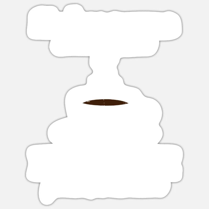Morgenmuffel Kaffeetrinker mit Kaffee Sucht - Sticker Größe S (10 x 10 cm) - Mattweiß