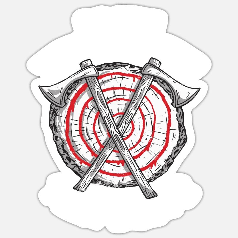 Lancer de hache Lanceur de hache pour lancer des fléchettes Sticker taille S (10 x 10 cm)
