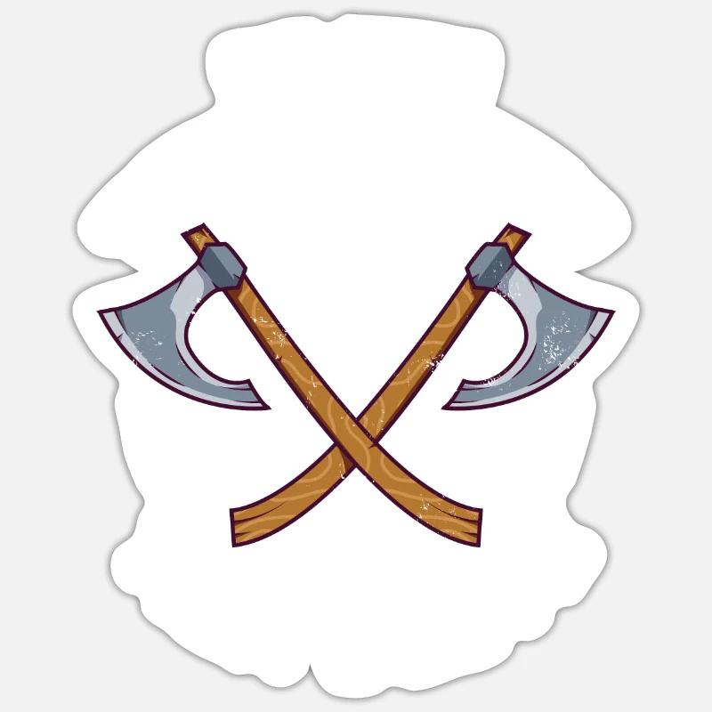 Lancer de hache Lanceur de hache pour lancer des fléchettes Sticker taille S (10 x 10 cm)