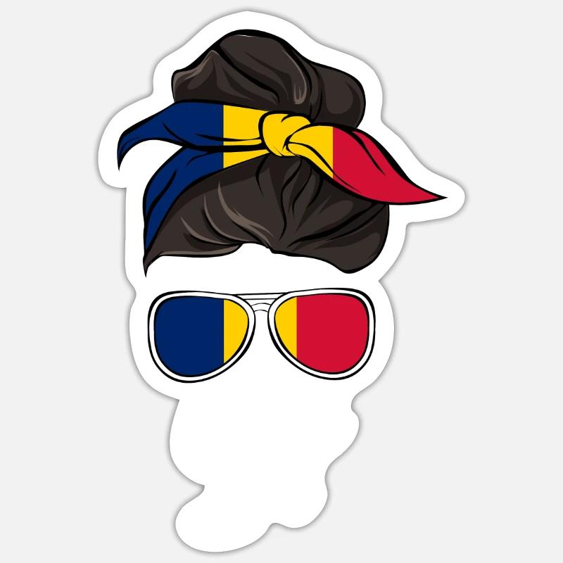 Tchad - Sticker taille S (10 x 10 cm) - blanc mat