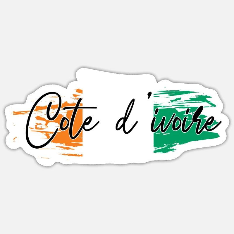 Elfenbeinküste - Sticker Größe S (10 x 10 cm) - Mattweiß