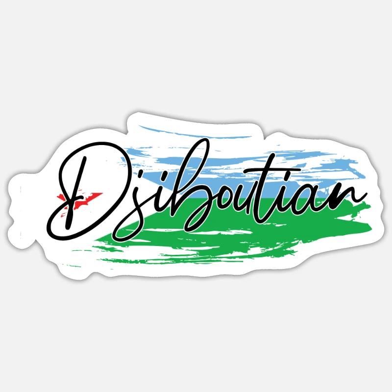Dschibuti - Sticker Größe S (10 x 10 cm) - Mattweiß