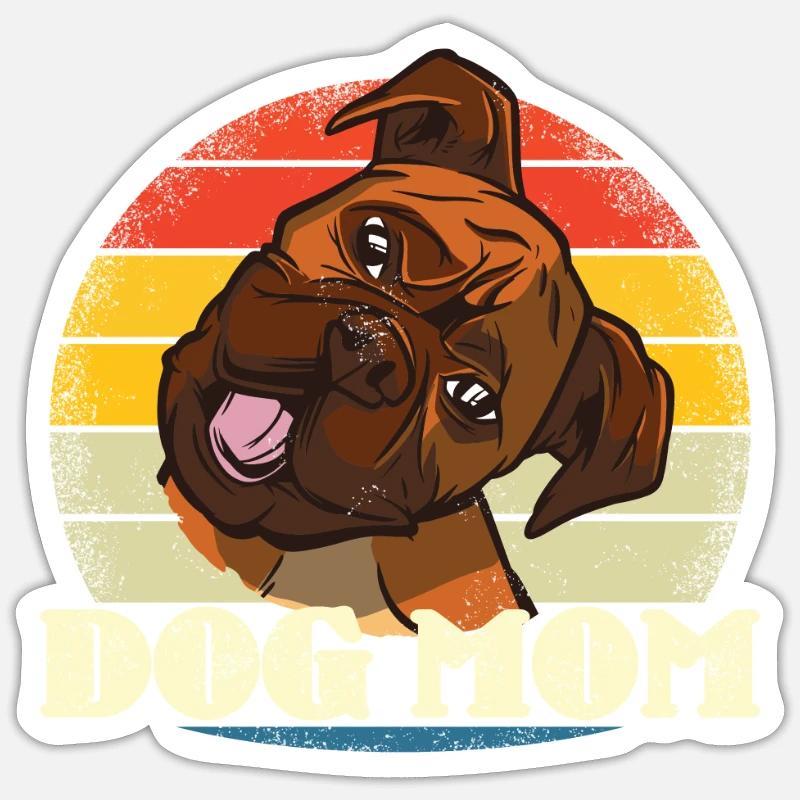 Hund Boxer Hundebesitzer Geschenkidee - Sticker Größe S (10 x 10 cm) - Mattweiß