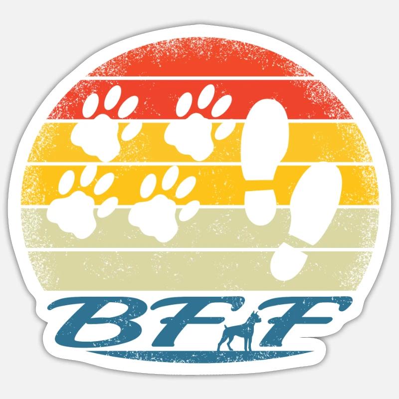 Hund Boxer Hundebesitzer Geschenkidee - Sticker Größe S (10 x 10 cm) - Mattweiß