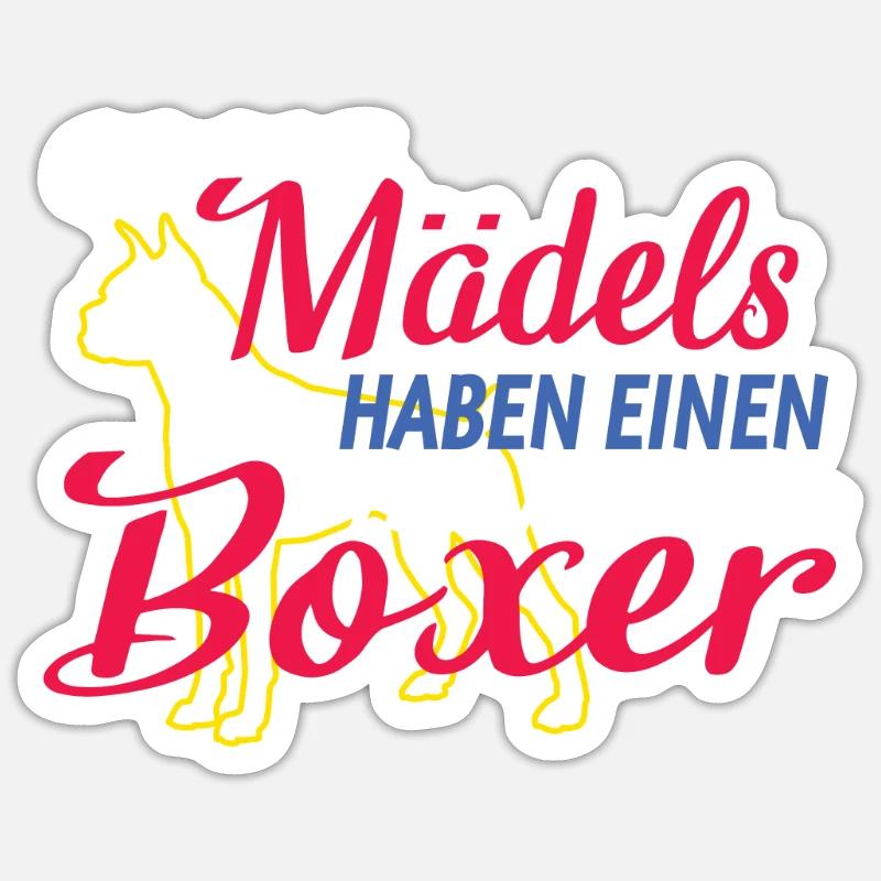 Hund Boxer Hundebesitzer Geschenkidee - Sticker Größe S (10 x 10 cm) - Mattweiß