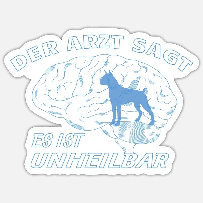Hund Boxer Hundebesitzer Geschenkidee - Sticker Größe S (10 x 10 cm) - Mattweiß