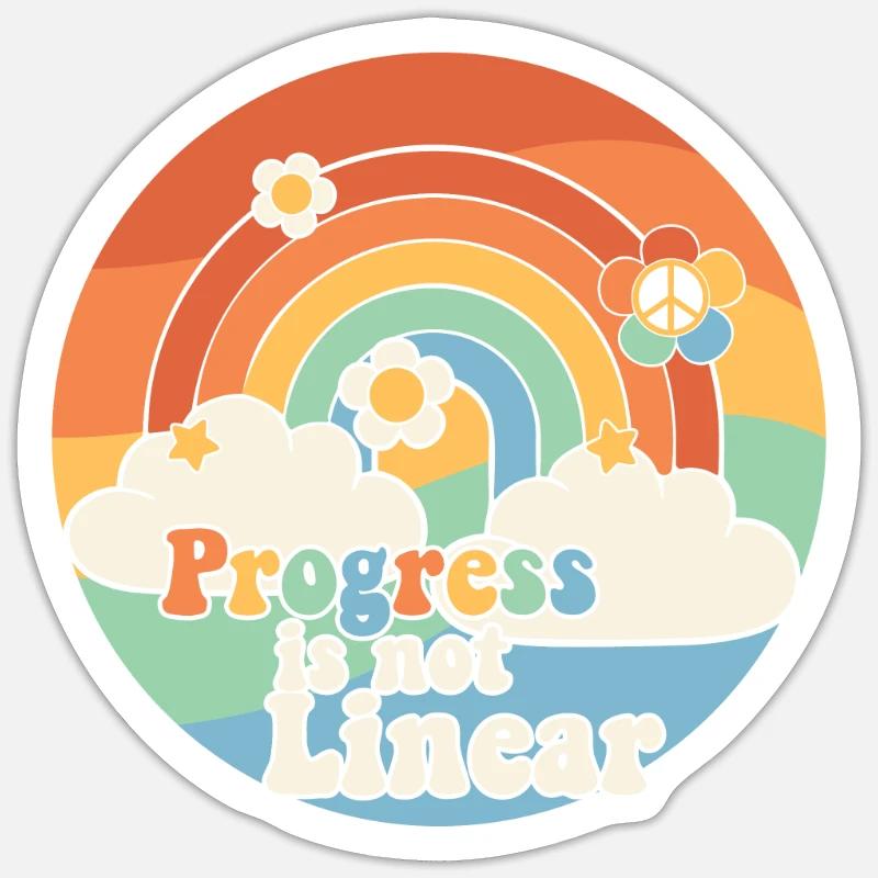 ABA Therapy Progress Is Not Linear Sticker Größe S (10 x 10 cm)