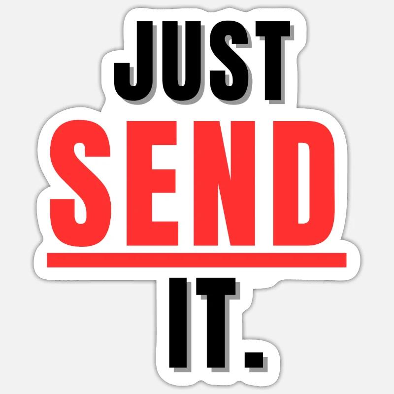 Just Send it - MTB - Sticker size S (10 x 10 cm) - white matte
