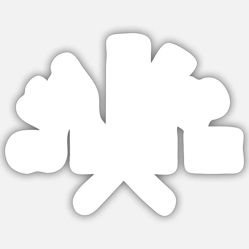 Technicien de ski - Sticker taille S (10 x 10 cm) - blanc mat