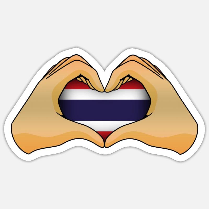 Thaïlande - Sticker taille S (10 x 10 cm) - blanc mat